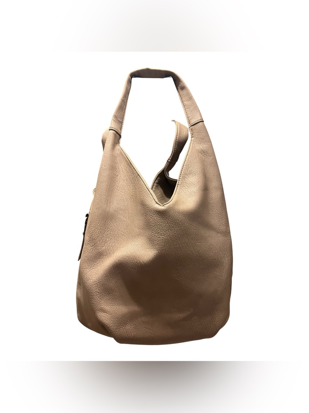 Antik Kraft Soft Pebbled Leather Shoulder Bag in Taupe Beige